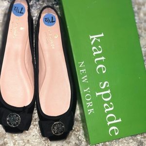 New never worn black Kate Spade ballet flats